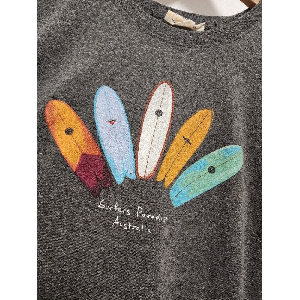 Pacific Creation gray surfboard Australia surfers paradise T-shirt L